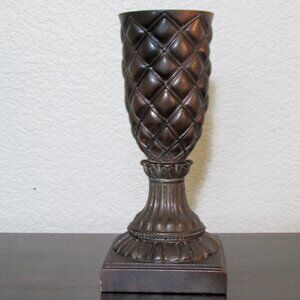 Heavy Bronze Finish Candleholder Vase